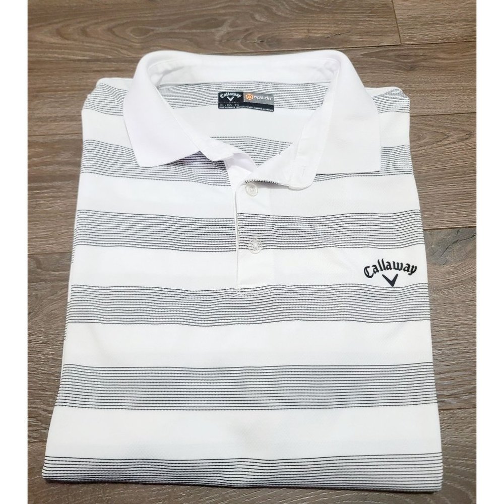 Callaway Opti Dri Golf Polo Black and White Stripe